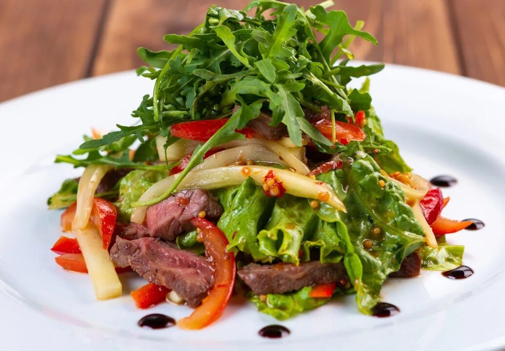 Salades de veau et légumes