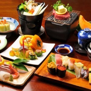 une variété de plats japonais